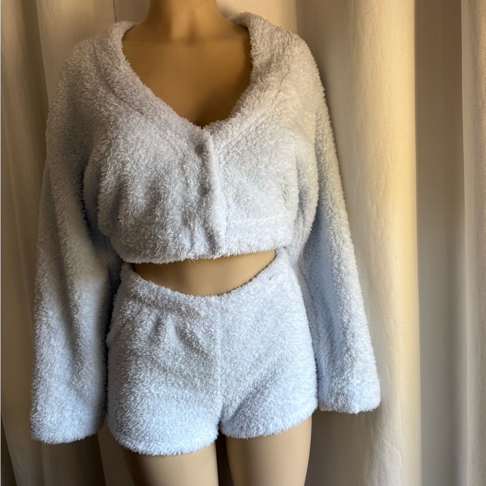 Cozy White Fuzzy Lounge Set